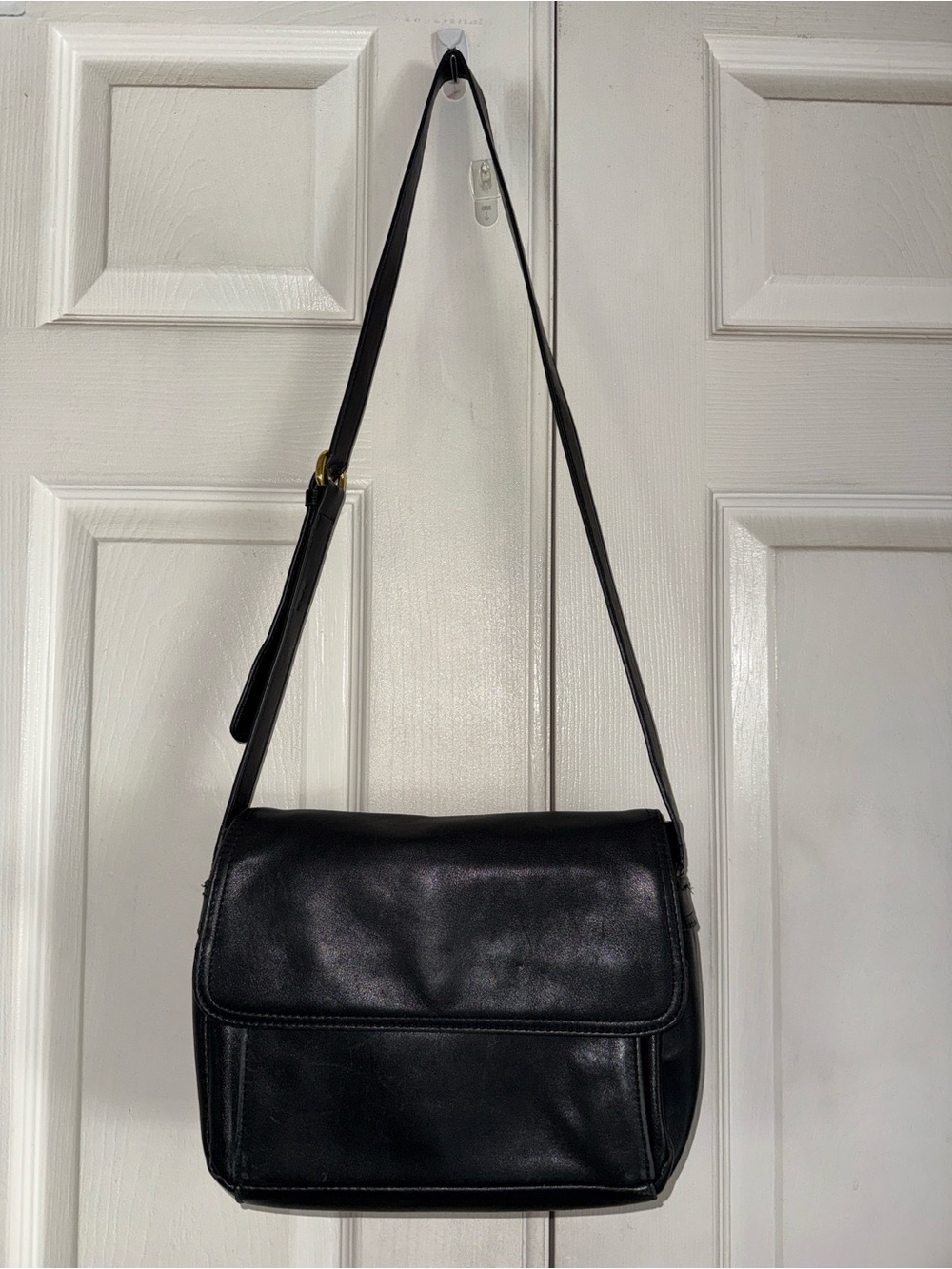 Gianni Bernini Black Leather Crossbody Bag